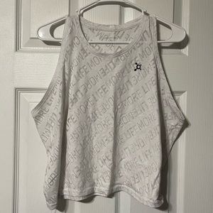 XL Orangetheory Fitness White Cropped Tank Top
